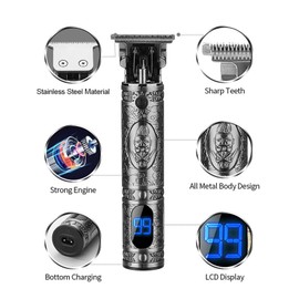Bestauty Resuxi Electric Clippers LCD Digital Display Home Hair Trimmer  Oil Head Hair Razor USB Rechargeable Household DIY Hair Cutting Machine