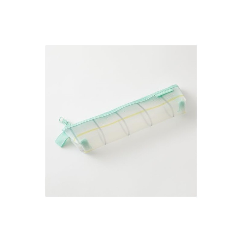 Midori 41846006 Pen Case, Mesh, Checkered Pattern, Green