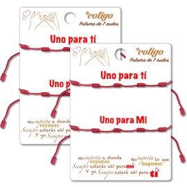 cotigo 7 Knot Bracelet with Red Thread of Destiny Kabbalah Drawstring for Happiness, Friendship, Tibetan and Amulet Adjustable Privacy Protection for Couples Love Men and Women, Stainless Steel