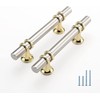 Leulan 5 Pack Kitchen Cabinet Handles Brushed Nickel and Gold