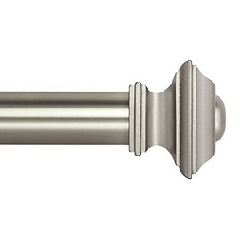 Ivilon Drapery Treatment Window Curtain Rod - Square Design 1 1/8 Rod. 48 to 86 Inch. Satin Nickel