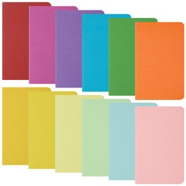 JIANTA Pack of 24 Notepad A6 Blank Small A6 Notebook, Notebook, Colourful with Kraft Paper Cover, 12 Colours for Journal, Diary, Notes, Writing, Office, Budget, To Do List, School, College