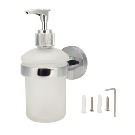 Wall Mounted Stainless Steel Manual Hand Liquid Lotion Soap Dispenser Bottle for Hotel Home Bathroom
