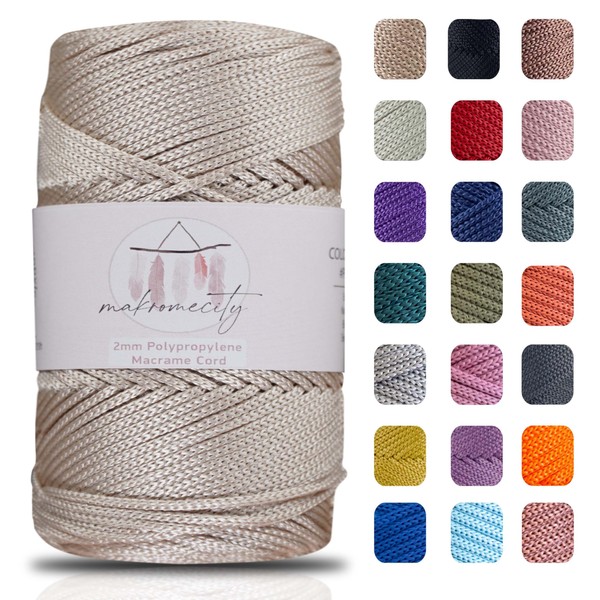 Makromecity Macrame Yarn 2 mm x 230 m, Premium Polyester