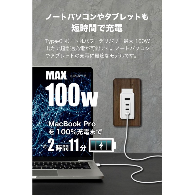 Tama Electronics Industry PD100W Compatible AC Charger with 4 USB