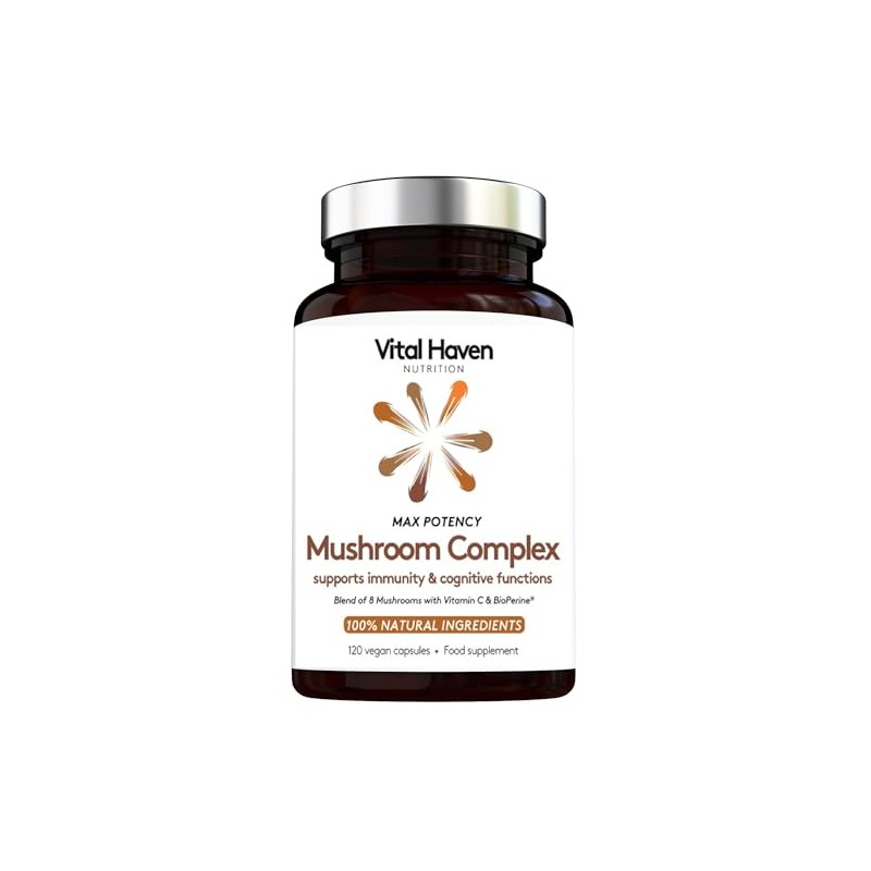 Mushroom Supplement - Lions Mane, Reishi, Cordyceps, Shiitake, Maitake, Chaga,