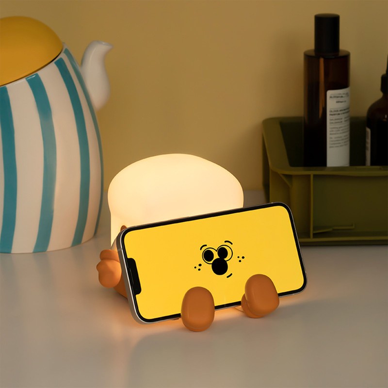 USB Charging Cartoon Light Phone Holder Toast Shape Bedroom Bedside