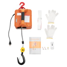 CUBELLIN 2-in-1 Electric Hoist 1100LBS Electric Winch 110V with Wireless Remote Control 25Ft Max Lifting Height Manual & Remote Control Electric Hoist Winch Crane