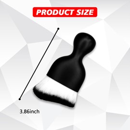 beypovk 2PCS Car Interior Detailing Brush, Auto Soft Bristles Dust Brush Curved Brushes, Automotive Interior Cleaning Tool for Cleaning Panels, Air Vent, Leather, Scratch Free (White/Black)