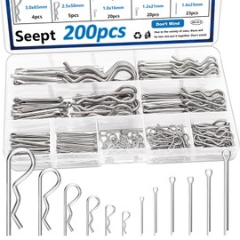 Seept Cotter Pins Assortment Kit 304 Stainless Steel Hitch Pin Clip Tractor Used for Hitch Pin Lock System Farm Tools and Tractor implements/Tractor Accessories/Parts