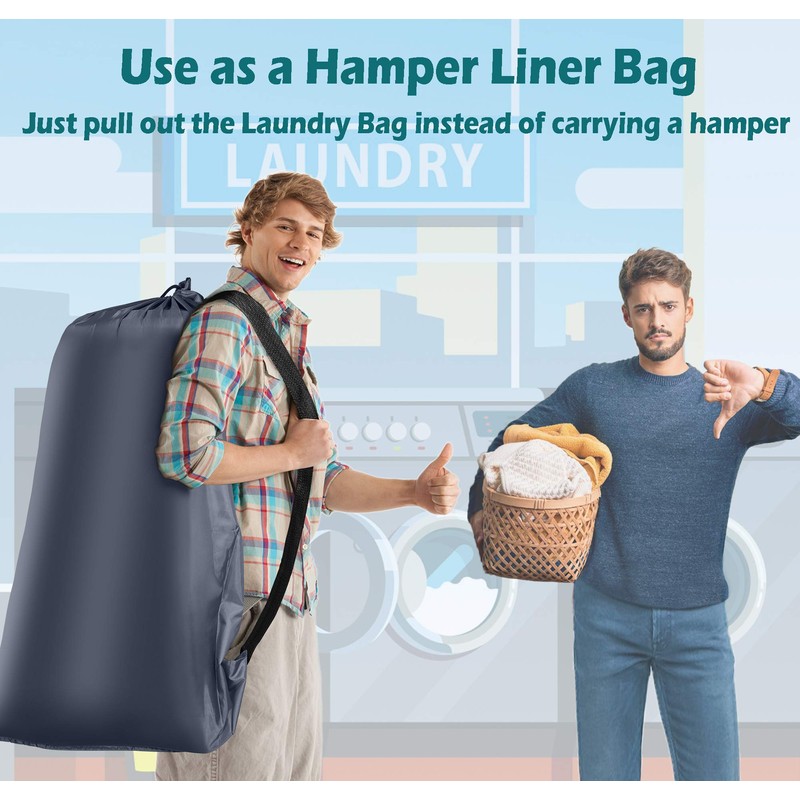 Heavy Duty Laundry Bag 2 Pack XL Nylon Laundry Bags