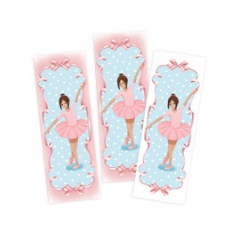 Junapack 12 Bookmarks Ballerina Party Bags for Children's Birthday Party Favours for Girls