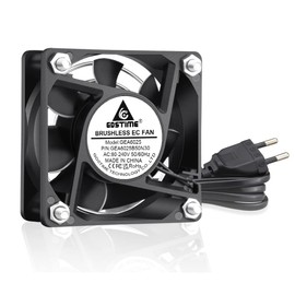 GDSTIME 60 mm Fan 220 V EC 230 V 60 x 25 mm Axial Fan Dual Ball Bearing 60 mm 240 V Fan 5000 rpm Brushless Cooling Fan for Fan Replacement Ventilation