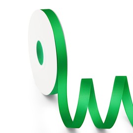 KMER LIFE 3/8 inch x 25 Yards Double Faced Polyester Emerald Green Satin Ribbon, Perfect for Gift Wrapping Very Suitable for Weddings Party Invitation Decorations and More