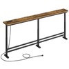 YATINEY 70.9" Console Table with Adjustable Height (27.6"-35.4") and Power