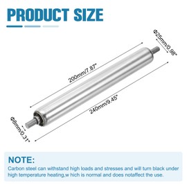 MECCANIXITY Stainless Steel Conveyor Roller 1" Diameter 8" Length Gravity Transmission Replacement Part Galvanized End (Silver)