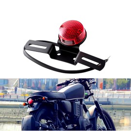 E-Mark Certified, DOT Certified, Motorcycle Tail Lamp, Integrated LED, DC 12V, Waterproof, Universal, Round, Retro, High Brightness (LED)