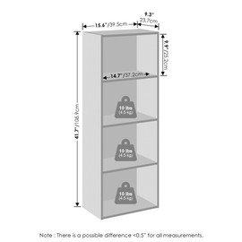 Furinno Reed 4-Tier Open Shelf Multipurpose Closet Storage, Storage Organizer, White