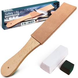 Safety Life Leather Strop, White Rod, Blue Rod, Compound, Set of 2 Types, Can Be Used Separately, Double-Sided Floor Surface Design (Standard Size)