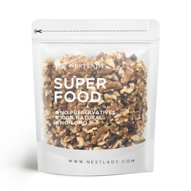 NESTLADY Raw Walnuts 400g - Premium California Shelled Walnuts, Vegan, Gluten-Free, Non-GMO, No Preservatives, Resealable Fresh Pack, Heart-Healthy Snack