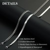 Lydow Layered Silver Chain Necklaces for Men, 2PC Double Stainless