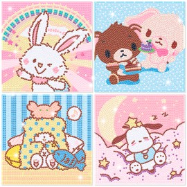 Diamond Art Kits for Kids - Crafts for Girls 8-12 - 4 Pack Dimond Art Paintings - Arts and Crafts for Kids Ages 8-12 - GEM Art Supplies for 4 5 6 7 9 10 Year Old Boys Gifts Home Wall Decor