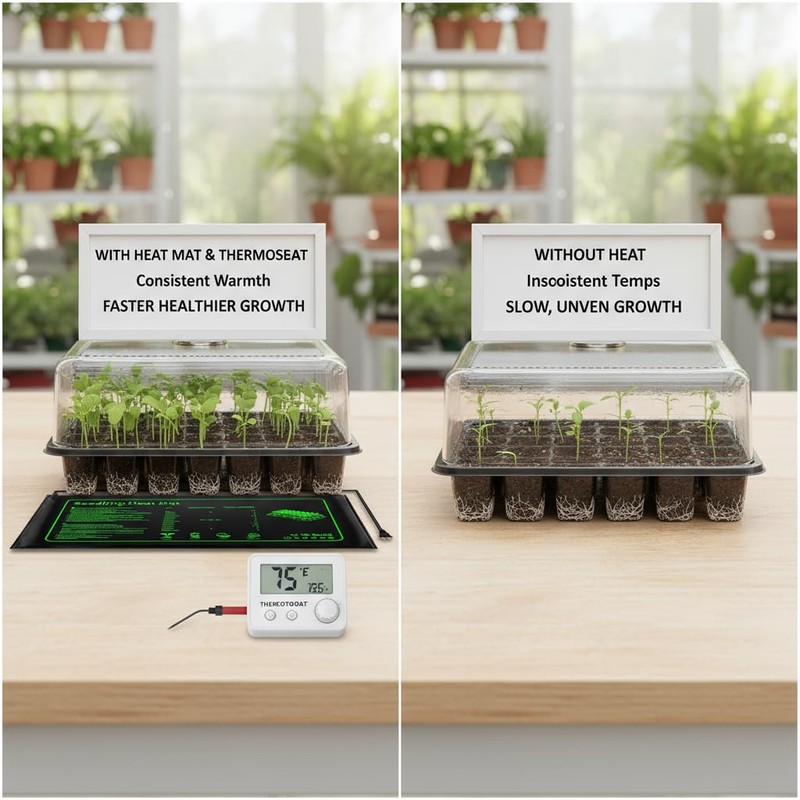2 Pack Seedling Heat Mat with Thermostat for Plants Seed