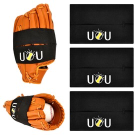 U0U 3 Pcs Baseball Glove Wrap,Softball and Baseball Glove Strap,Baseball Glove Wrap Band for Quickly Keep The Pocket Formed,Fit All Gloves (Black)
