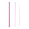 Aluminum Straw Case & Straw Set Matte Pink