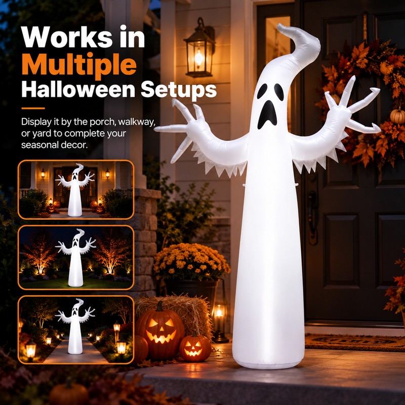 Inflatable Halloween Ghost for Yard & Garden – Large Standing