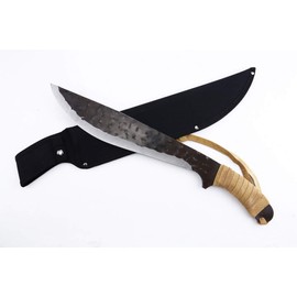 Blazing S. 20" Barong Hunting Trail Cutting Machete, Heavy Duty, Leather Wrapped Handle with Nylon Sheath