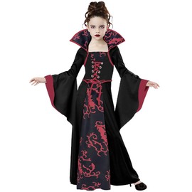 Nasjac Disfraz de Halloween para Niñas, Disfraz de Vampiro Niña para Halloween, Disfrace de Bruja de Halloween Niña Dress Up Cosplay, Vestido de Niñas para Halloween Vampira Fiesta, Regalos de Niñas