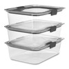 Rubbermaid Brilliance Food Storage Container, Large, 9.6 Cup, Clear, 3
