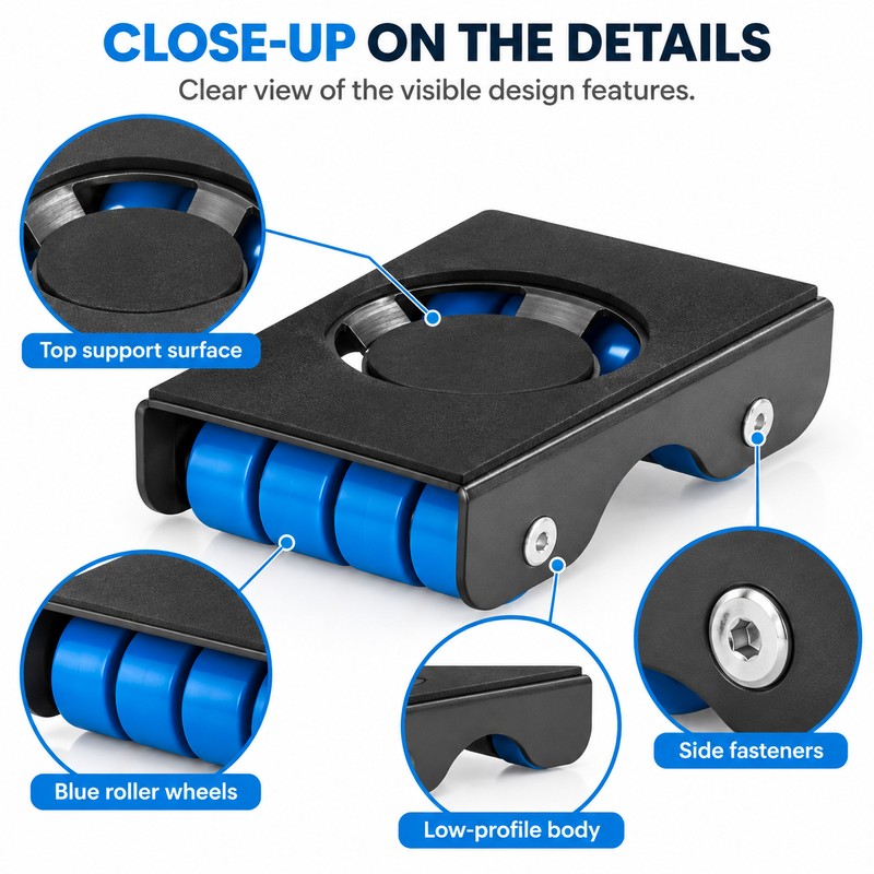Furniture Moving Rollers for Heavy Item Transport – 4-Piece Sliding