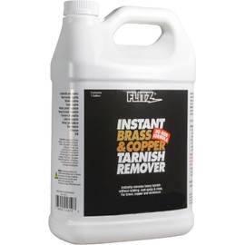Flitz Instant Brass and Copper Tarnish Remover - 1 Gallon Bottle of USA-Made Organic Rust Remover Spray (No-Rub) - Removes Stains & Oxidation from Glass & Aluminum - Brass Cleaners That Work (1 Pack)