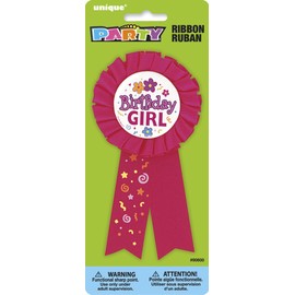 Unique Party PARTY SUPPLIES | Pc. Birthday Boy Award Ribbon Pink 1 Pc , Pink, One Size UK