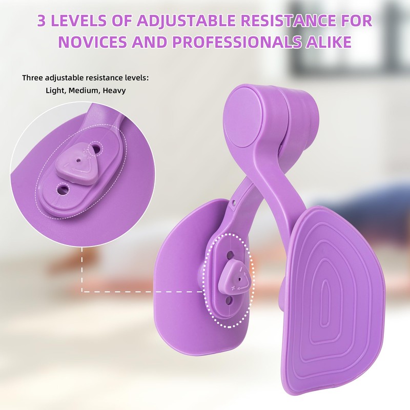 Thigh Exerciser with 3 Levels Resistance Adjustable,Thigh Workout Equipment,Kegel Exercise,Inner