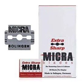 Micra 100 Pack MICRA Blades Callus Shaver Replacement Blades Removing Corn&Calluses