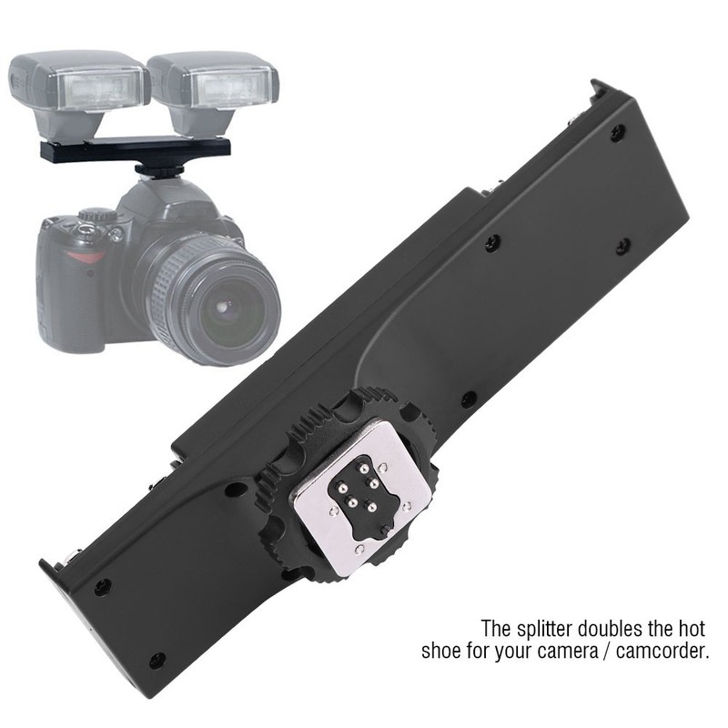Quality Ultralight Dual Hot Shoe Splitter for SLR Camera Camcorder