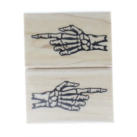 Inkadinkado 60-01099 Skeleton Hands Wood Stamp Set, Black