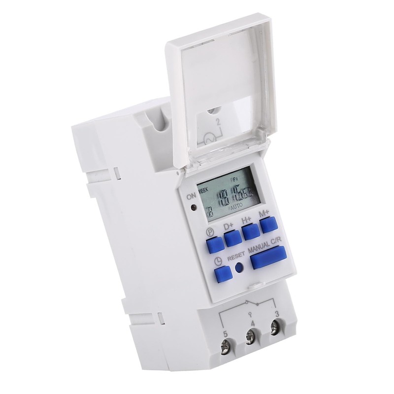 Walfront Digital Timer Switch LCD Display,Weekly Programmable Electronic Relay Time