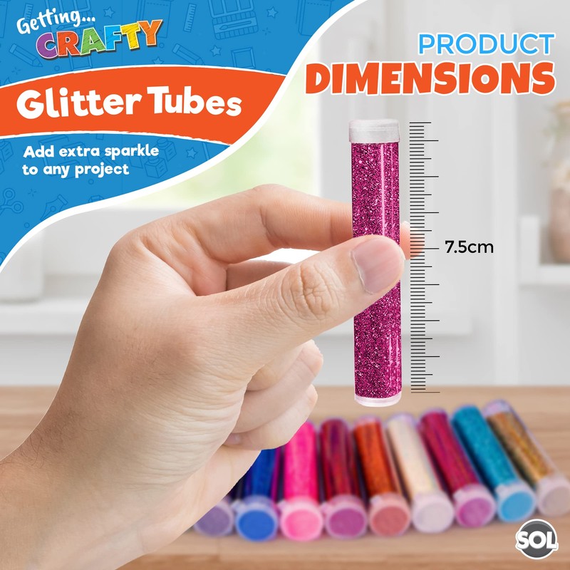 54pk Kids Glitter Tubes in 10 Assorted Vibrant Colours |