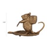 Creative Co-Op Mouse-on-Leaf Cast Metal Taper Holder, Antique Gold