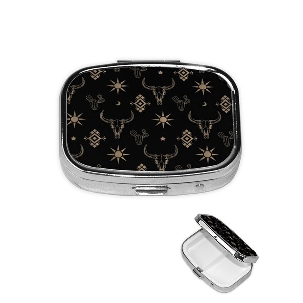 KWSAAHU KWSAAHU Metal 2 Compartment Square Pill Organizer Sealed Travel