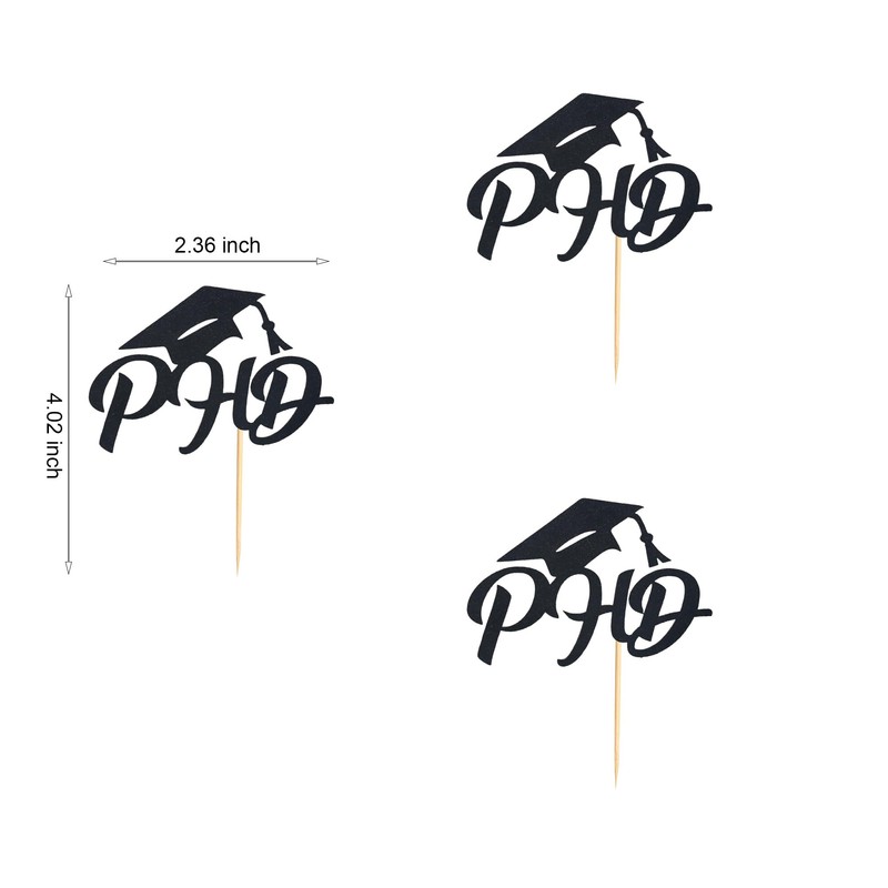 Arthsdite 24Pcs Congrats PHD Cupcake Toppers/PHD 2025 Graduation Cupcake Decor/Congrats