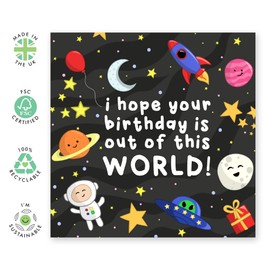 Central 23 Boy Birthday Card - Kids Birthday Card - Space Planets Rocket - Comes With Fun Stickers Made In The Uk