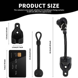 New Bungee kit + end caps Universal Replacement Mounting Brackets of Exterior Sun Shades Outdoor/Indoor Roller up Blinds (Black, 1pack)