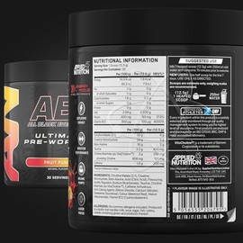 Applied Nutrition Applied Nutrition ABE Pre Workout - All Black Everything Pre Workout Powder, Energy & Physical Performance with Citrulline, Creatine, Beta Alanine (375g - 30 Servings) (Fruit Punch)