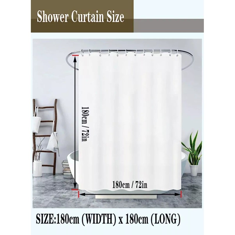 SANBREVE Cortina De Baño Lavable Tela Poliéster Impermeable 180*180cm