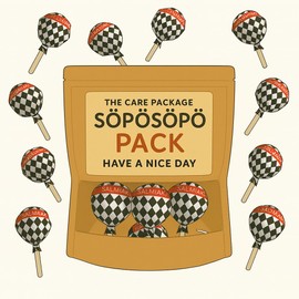 SÖPÖSÖPÖ Scandinavian Treat Pack – Tyrkisk Peber Salmiac Lollipops – (9pcs / 81g)– Vegan Nordic Candy with Hot Salty Licorice Kick – Made in Finland (Classic Salmiak Lollipop)